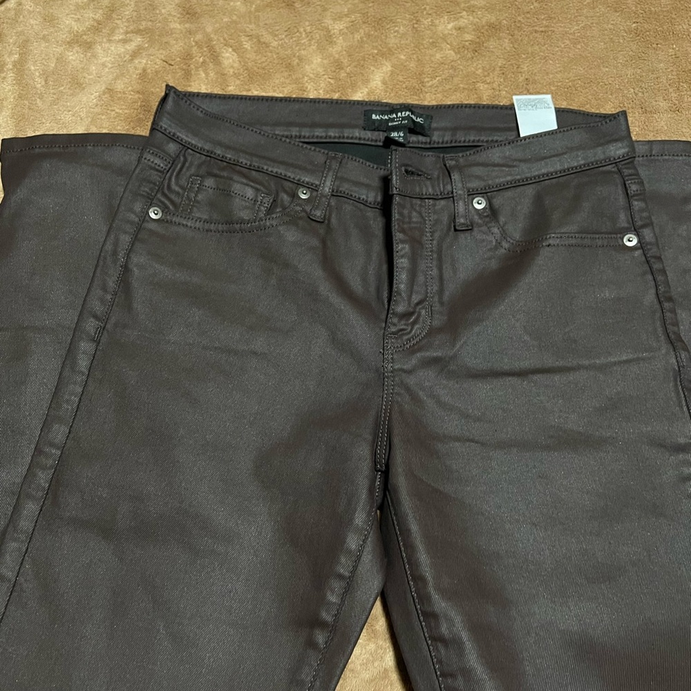 Black and Brown leather like jeans